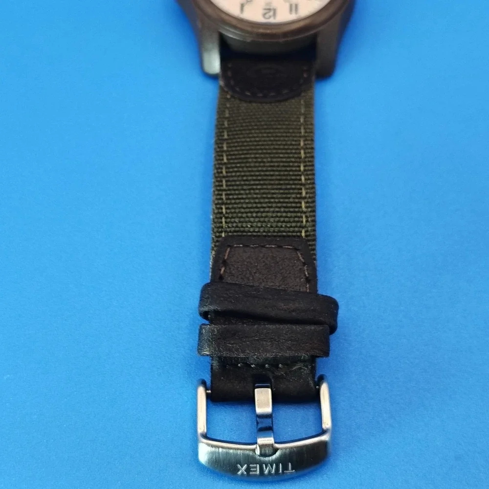 Vintage 2000 Timex Expedition Indiglo Date 38mm Mens Quartz Military Field Watch